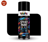 CELLUX 2X Ultra Cover Gloss Black Spray Paint | DIY, Quick Drying with Premium Gloss Finish for Metal, Wood, Wall & other Surfaces - 400 ML