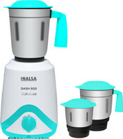 Inalsa Mixer Grinder Dash 600-600 600 W Juicer Mixer Grinder  (Dash 600 | 3 Jars | White & Blue)