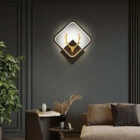 blissbells Metal LED Stag Wall Lamp (Stag Square), Black
