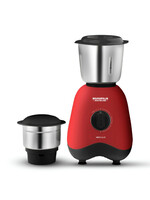 Maharaja Whiteline Mg Neo Red Plastic Powerful Vacuum Foot Hold 2 Jars Wet And Dry Grinder With Juicer 500W 