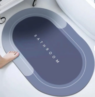 Navy Blue Slogan 22x14 Inches Waterproof Bath Mat