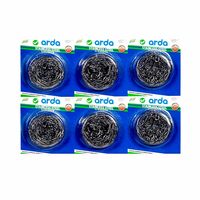 Arda Steel Scrubber Combo Set consists of stainless steel wool wire scrubbers: hard on dried stains but soft on the hands(Pack of 6)