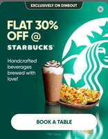 Flat 30% Off on Starbucks: Swiggy Dineout 