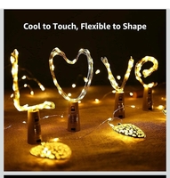 Desidiya® Bottle Lights with Cork, Mini Copper Wire, 24 LED Battery Operated String Decorative 200cm Fairy Light DIY Festive Decor for Diwali Wedding Party Decoration - Pack of 2 (Warm White)