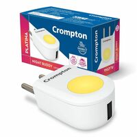 Crompton Night Buddy USB Charger + Lamp | 0.5 W | Warm White | Turbo Charge | Indirect Lighting | USB Charging Point | 2 Pin Plug | Less Power Consuption | Pack of 1, LED