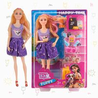 ToyMagic Happy Time Doll Playset | 29 cm Doll with Adorable Puppy & Feeding Dish | Creative Pretend Play Toy for Kids Age 3+ | Educational Roleplay Set | Safe & Durable Gift for Imaginative Kids