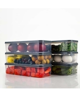 Airtight Plastic Food Storage Containers Set – 6-Piece 1200 ML Boxes | Leak-Proof, Durable, 