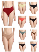 Women's Hipster Panty .(Pack of 10) Inner Elastic | Assorted Colours | Combed Cotton | Colour And Comfort