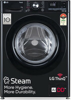 LG 12 kg Fully Automatic Front Load Washing Machine with In-built Heater Black  (FHP1412Z3O)