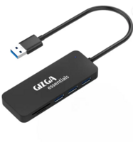 Gizga 1 USB Hub with Card Reader, 3 USB Ports, Micro SD/TF, 480Mbps Data Transfer 