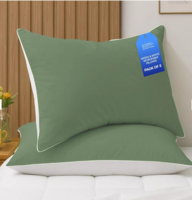 Loom Ultrasolft 24x16 Inch Microfibre Pillows in Green and White Colour (Set Of 2)