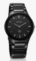 Titan Edge Ceramic Quartz in Glossy  Analog Watch (Black) -  For Men