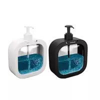 Multipurpose Liquid Soap Dispenser 300ml (2 Pack, Black, White) – Refillable Plastic Pump Bottles for Hand Wash, Dish Wash, Shampoo, Kitchen & Bathroom Use – Durable & Leak-Proof Dispensers