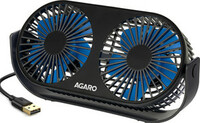AGARO Signify USB Desk Twin Fan, Portable Table Cooling Fan with 3 Speed Wind, 4" Dia Each, USB Powered, Dual Mode USB Fan  (Black)