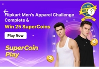 Flipkart Lifestyle Mens Apparel Challenge 13 coins Wins +12 coins after purchase 3 men apparel [Total 25 Coins]