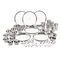 Neelam Stainless Steel 24 Gauge Premium 42 Pieces Dinner Set.