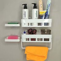 HOUSE OF VIPA Bathroom Shelf Wall Holder Storage Rack with Strong Adhesive Sticker