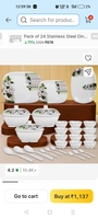 Pack of 40 Melamin Emerald Bloom Melamine Dishwasher Safe Stain Resistant Dinner Set (White, Green)