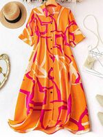 Women A-line Orange Dress on Flipkart