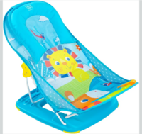 Mee Mee Baby Bath Seat for Newborns and Infants 0-12 Months | Foldable | 3 Position Adjustable chair New Born Baby Bath Chair | Anti Skid Base Washable Soft Mesh Seat (Blue)