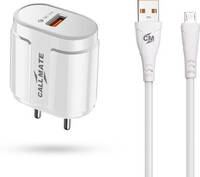 Callmate 12 W Qualcomm 3.0 3.1 A Wall Charger for Mobile with Detachable Cable (White, Cable Included)
