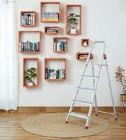 Amazon Basics Foldable 5-Step Aluminium Ladder | Double-Lock with Hinges