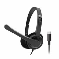 Dyazo Type C Wired Headphones with Mic | Lightweight On Ear Headset Compatible for PC, Mobile Phones, Laptop & MacBook | Comfortable Fit | Ideal for Office, Calls & Online Meetings (Black)