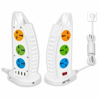 (Lowest)Ant Plus Electric 631 Mini Tower Extension Boards with (6 Socket + 3 USB + 1 Type C), 250 Volts, 2500Watts - White