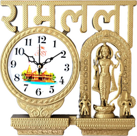 GrabBasket Analog 25 cm X 25 cm Wall Clock  (Gold, With Glass, Standard)