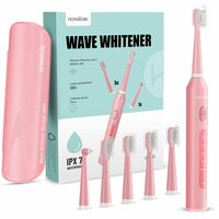 HomeBasic Wave Electric Toothbrush | 5 Modes, 6 Brush Heads, 60-Day Battery, Waterproof (Pink) At Just Rs1419