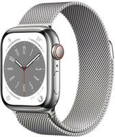 Apple Watch Series 8 GPS + Cellular with ECG app, Temperature sensor, Crash Detection  (Silver Milanese Strap, Regular)