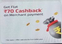 ABCD UPI : Flat ₹70 Cashback on Scan & Pay or Online Merchant Payment of min ₹500