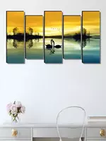 Aura 5 Pieces Wooden Wall Paintings