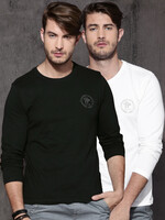 Roadster Men Pack Of 2 Round Neck Pure Cotton T Shirts 