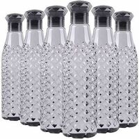 Pack of 6 Crystal Clear Water Bottle for Fridge, Home Office Gym School Boy, Unbreakable 1000 ml Bottle Plastic on Flipkart