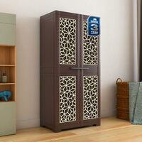 Nilkamal Freedom Big FMM Plastic Cabinet 4-Shelf Storage Cupboard with Doors 3 years warranty