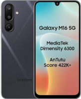 Samsung Galaxy M16 5G (Thunder Black, 6GB RAM, 128 GB Storage) | MediaTek Dimensity 6300 | AnTuTu Score 422K+ | Super Amoled Display | AI | 25W Fast Charging | 6 Gen of OS Upgrades | Without Charger