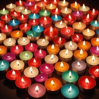  Colorful Tea Light Candle Pack of 50 Pcs _tlcm038 Candle on Flipkart