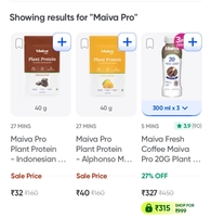 Swiggy Instamart search Maiva Pro Plant Protein