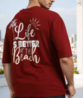 Shein Oversized Fit Drop Shoulder Typographic Back Print Crew Tshirt