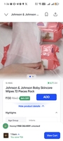 Johnson baby wipes