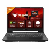 ASUS TUF A15 (2025), AMD Ryzen 7 7445HS, Gaming Laptop(RTX 3050-4GB/75W TGP/16GB RAM/512GB SSD/FHD/15.6"/144Hz/Backlit Keyboard/48Whrs/Windows 11/Graphite Black/2.3 Kg) FA506NCG-HN199W