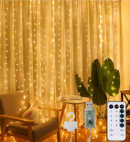 200 LEDs Warm White 2 Mtrs 8 Mode Copper Curtain Fairy String Light
