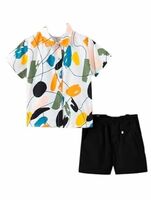 Bazaar : Boys twill fabric Printed Co-ord Set|Boys Combo Set Flavour_Black 