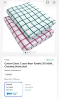 Swiggy - Cotton Colors Cotton Bath Towels (300 GSM,
Checked, Multicolor)