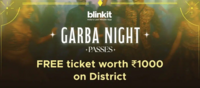 Free Garba Pass worth Rs 1000 on shopping of 2000 rs on Blinkit (Pin - 382350) 