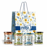 GreenFinity Premium Dry Fruits Combo Pack | California Almonds, Unsalted Cashews, Salted Pistachios & Green Raisins | 100g Each | Healthy Snacks & Corporate Gifting