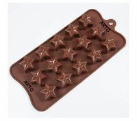 ARTO Star Shaped Silicone Chocolate Mould, 15 Cavities, Brown