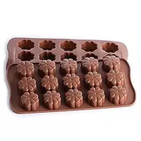 ARTO Flower Shaped Silicone Chocolate Mould, 15 Cavity, Brown