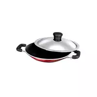kyyte Non-Stick Alpha Appachetty 23 cm Dia with SS Lid with 2 Side Handle Gas Stove Compatible (Red).